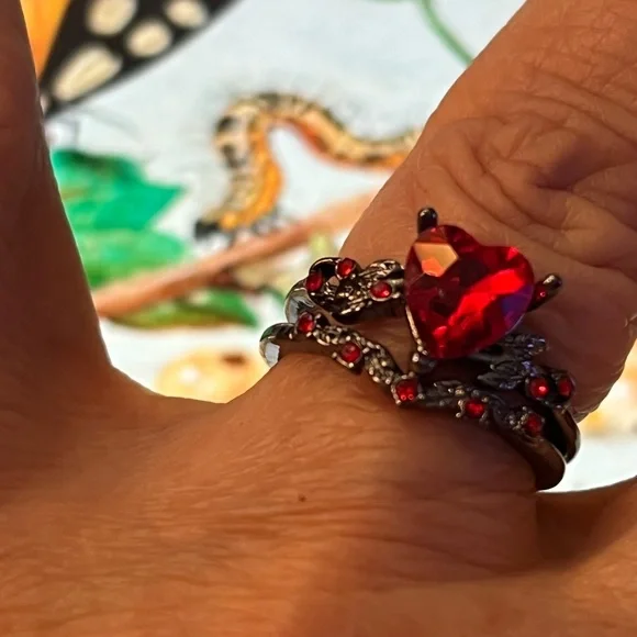 Double rings heart zirconia - Picture 12 of 13